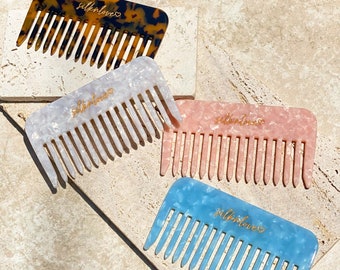 Wide Tooth Comb | Best Pocket Hair Comb | Cute Hair Comb Brush | Detangling | Anti-frizz | Acetate Comb | Bridesmaid Gifts | Shower Comb