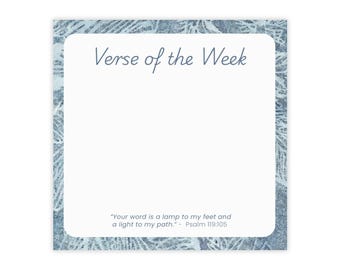 Blue and Pink Verse of the Week Notepad - Christian Girl Post-It Notes - Sticky Notes - Memo Pad - Gift For Friend - Office Stationary