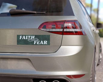 Faith over Fear - Inspirational Bumper Magnet - Vinyl Car Decal - Christian Decal - Cute Car Accessories - New Driver Gift - Quote Magnet