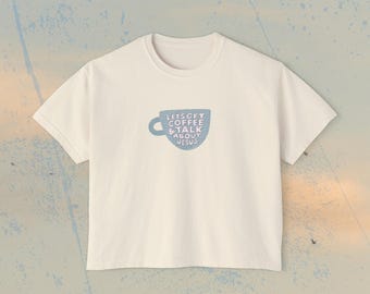 Coffee & Jesus Christian Women's Boxy Tee - Retro Graphic Tee - Faith Streetwear Comfort Colors Tee - Religious Gift for Her - Bible Quote