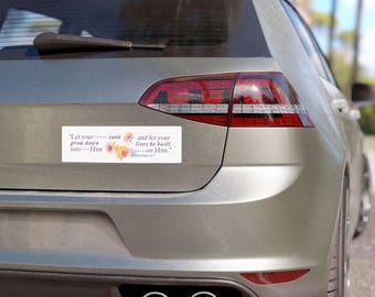 Colossians 2:7 Bumper Magnet - Vinyl Car Decal - Christian Decal - Cute Faith-Based Car Accessories - New Driver Gift - Verse - Gift for Her