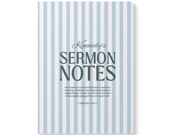 Sermon Notes Personalized Church Journal - Custom Softcover Notebook for Women - Gift For Girl Who Loves Jesus - Christian Baptism Gift