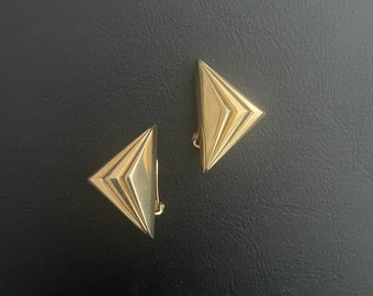 Christian Dior geometric earrings 1980's clip-on