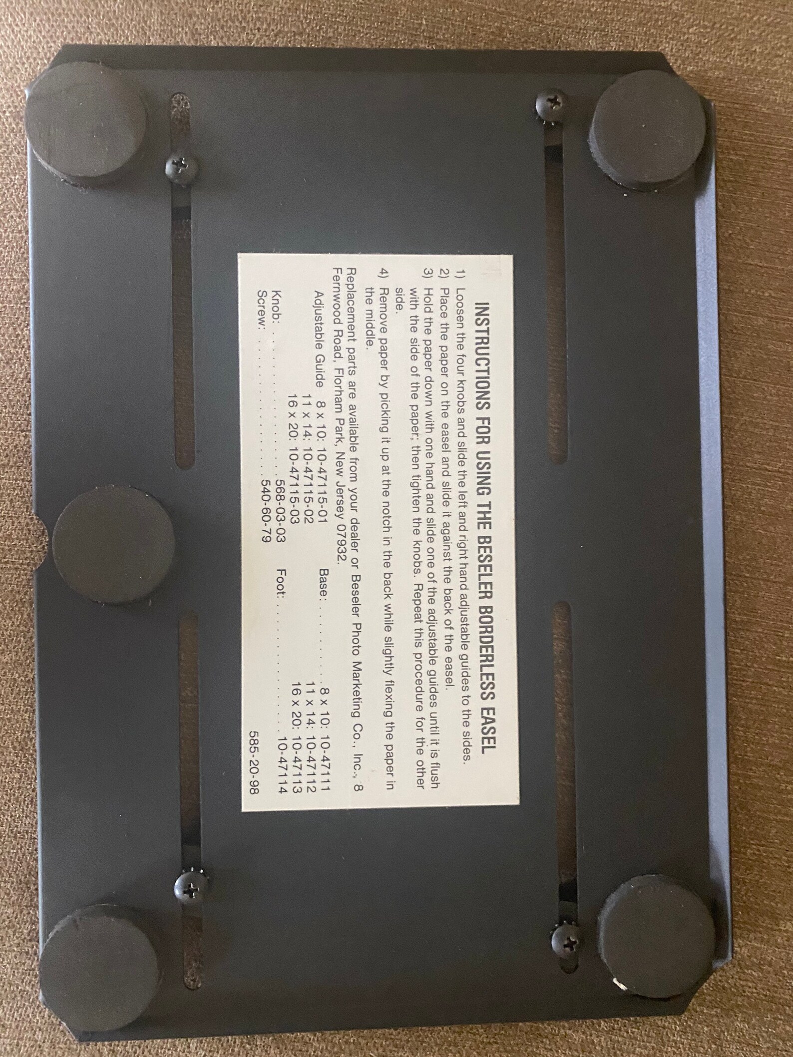 Beseler 8x10 borderless easel for Darkroom printing Etsy