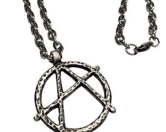 Punk Anarchy necklace Pewter & Stainless Steel