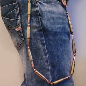 Jean chain made with .308 Caliber bullets with top quality buckles on both ends.Punk Rock Gothic Biker