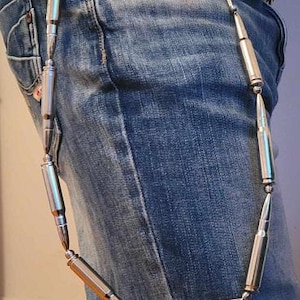 Jean chain made with .308 Caliber bullets with top quality buckles on both ends.Punk Rock Gothic Biker