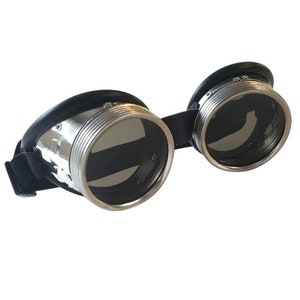 Vintage aluminum goggles , cyber Gothic Bikers Burning man
