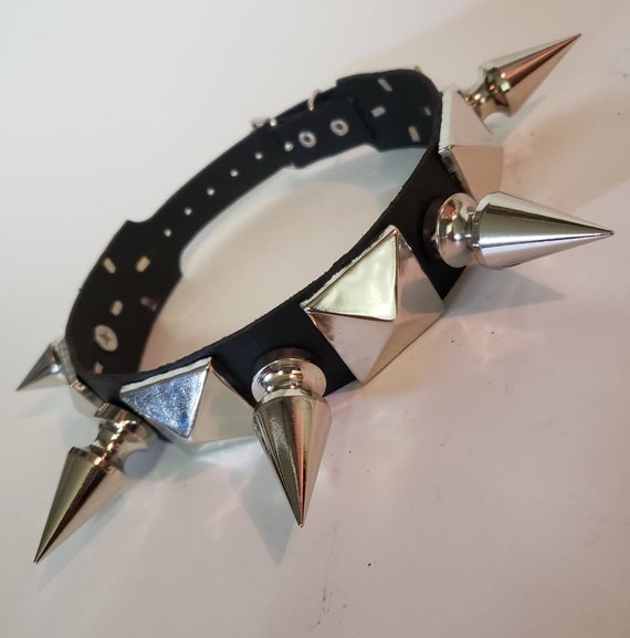 アクセサリー vintage spike choker Spike Chain Choker Necklace, Spike Necklace, Silver Spikes