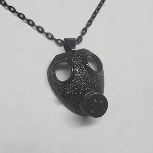 Gas mask necklace Black plating.Metal Biker Punk Goth