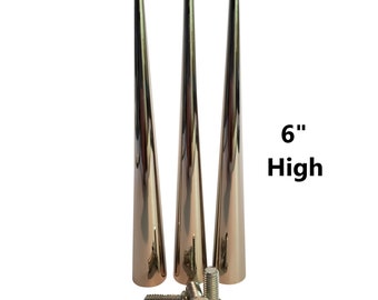 very long Cone spikes . 6" screw back spikes.Punk, Gothic, Biker, Cosplay, Leather jewelry and accessories,garment decoration