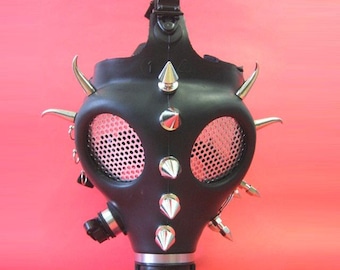 Cyber Gothic gas mask,rave mask,Industrial Techno mask,DJ mask,Spiked mask,Gothic face mask,music festival mask,rave gear,Punk gas mask
