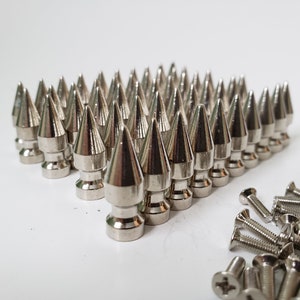 Spikes,Screw back German spikes,Tree spikes,1" or 25.9 mm high ,Punk,Gothic,Biker,Cosplay,for leather Jewellry,AAA quality