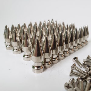 Spikes,Screw back German spikes,Tree spikes,1&quot; or 25.9 mm high ,Punk,Gothic,Biker,Cosplay,for leather Jewellry,AAA quality