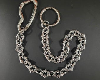 Nicht trübe 316L Edelstahl Oval Link Jean Kette .Metal Biker Punk Goth