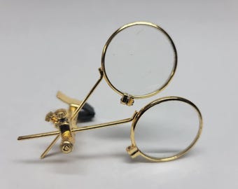 Brass double loupes for Steampunk goggles with applicator,loupe,steampunk supplies,goggle accessories
