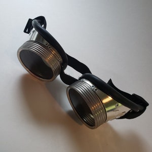 Vintage aluminum goggles , cyber Gothic Bikers Burning man zdjęcie 6