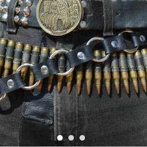 Bullet belt,Punk belt,Gothic Belt,Heavy Metal bullet belt,Punk fashion,Gothic Fashion,Cosplay accessories,Costume belt,Army costume,.308 cal image 3