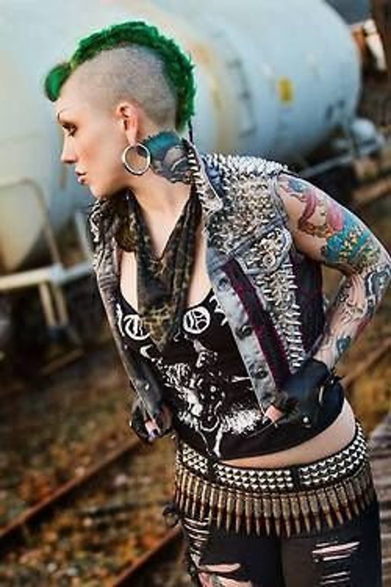 Ceinture de balle, ceinture punk, ceinture gothique, ceinture de balle Heavy Metal, mode punk, mode gothique, accessoires de cosplay, ceinture de costume, costume de l'armée,.308 cal image 4