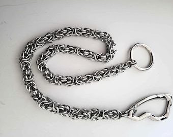 Cadena para jeans, cadena para billetera, cadena de malla gruesa, llavero, totalmente de acero inoxidable, cadena punk, cadena de motociclista, atuendo gótico, cadena para pantalones, ropa de metal