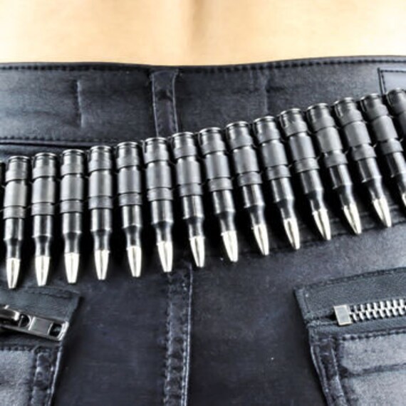 Punk Rock Bullet Belt Extension – 223 Caliber Shells With Nickel Tips – Choose 5, 10, 15, Or 20 Links