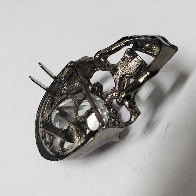 Crystal Diamond Brain Inside a Black Nickel Plated Skull Head With ...