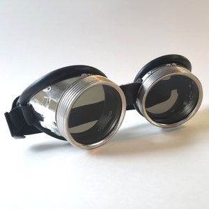 Vintage aluminum goggles , cyber Gothic Bikers Burning man zdjęcie 3