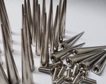 Cone Spikes 1.53 "x 0.27"Ziegeln 3.53 ""x 0.27""Ziegeln mit Schraubverschluss.Punk, Gothic, Biker, Cosplay, Lederschmuck und Zubehör, Bekleidung Dekoration."
