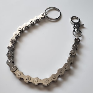 Fahrrad-Schlüsselanhänger 33 cm lange Kette, Punk Gothic Biker