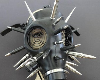 Cyber Gothic gas mask,rave mask,Industrial Techno mask,DJ mask,Spiked mask,Gothic face mask,music festival mask,rave gear,Punk gas mask