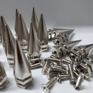 Baum Spikes facettiert 3mm x 10mm .Punk,Gothic,Biker,Cosplay,Lederschmuck und Accessoires,Gewanddekoration
