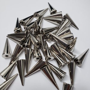Cone spikes 1&quot; x 0.39&quot;.Screw back spikes.Punk, Gothic, Biker, Cosplay, Leather jewelry and accessories,garment decoration