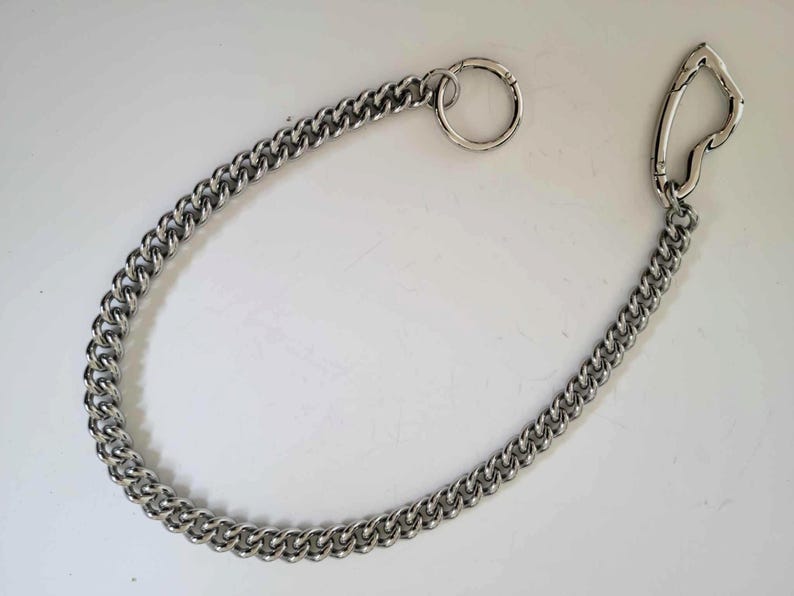 Jean chain,wallet chain,Chunky rounded Curb chain,Key chain,All Stainless Steel,Punk chain,Biker chain,Gothic outfit,Pants chain,Metal wear image 8