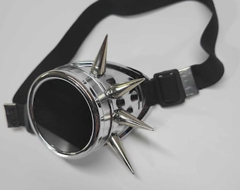 Cyber mono goggle with Spikes ,Cyber Gothic Burning man cosplay