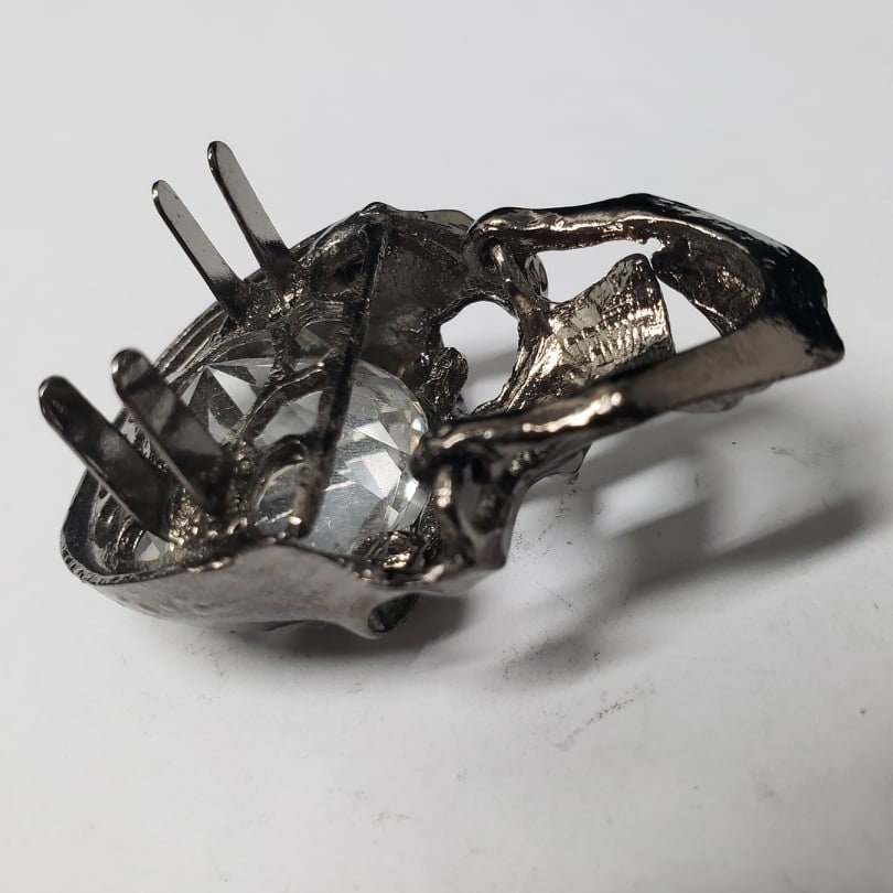 Crystal Diamond Brain Inside a Black Nickel Plated Skull Head With ...