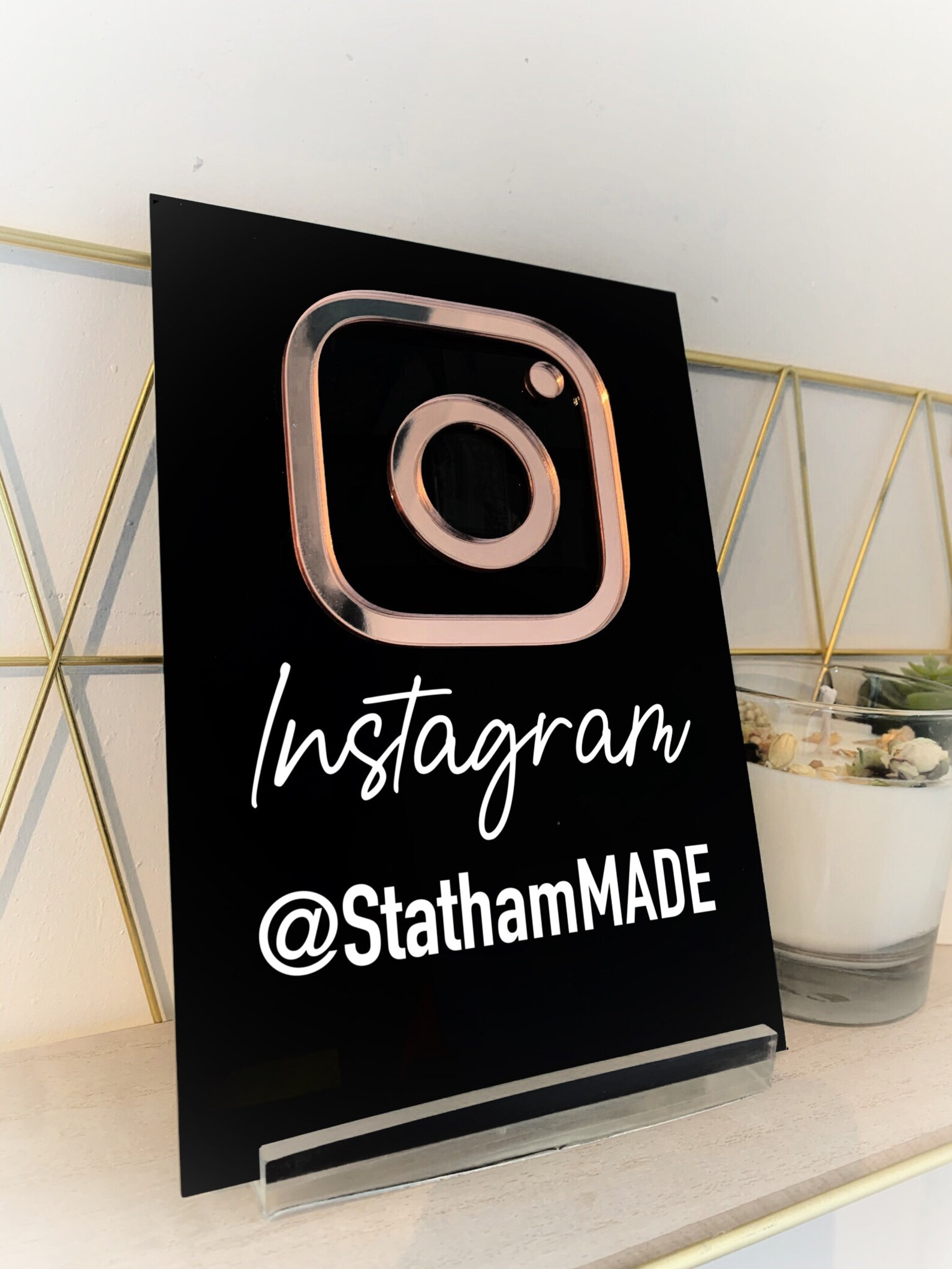 Social Media Sign 3d Logo A5 Plaque With Stand Instagram Etsy