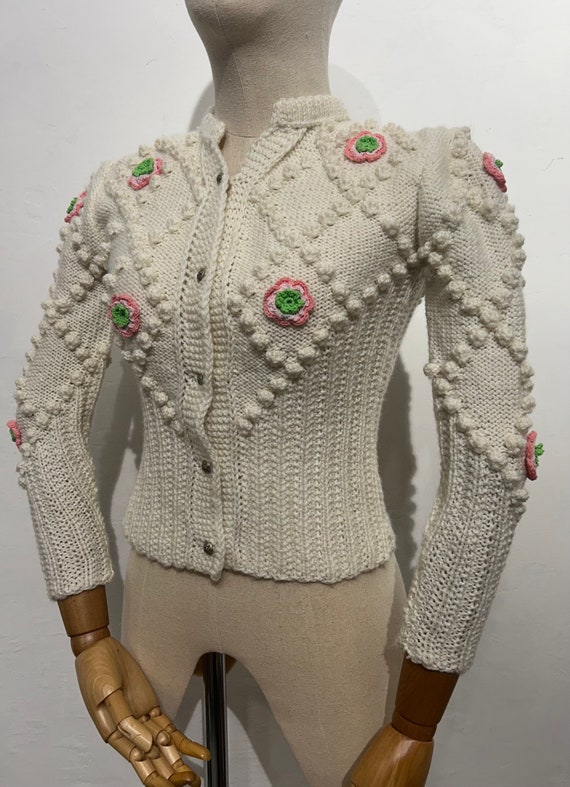 Vintage hand knitted austrian dirndl trachten pop… - image 2