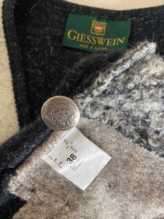 Vintage Austrian dirndl trachten wool gilet vest M - image 9