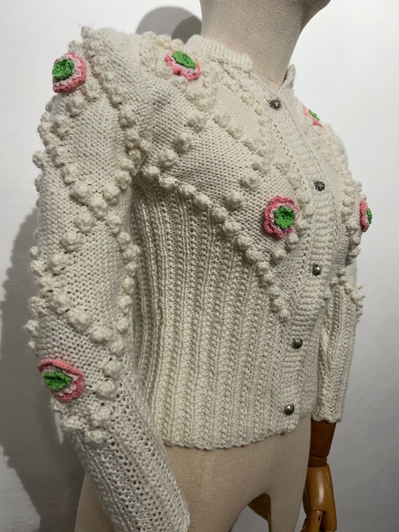 Vintage hand knitted austrian dirndl trachten pop… - image 7