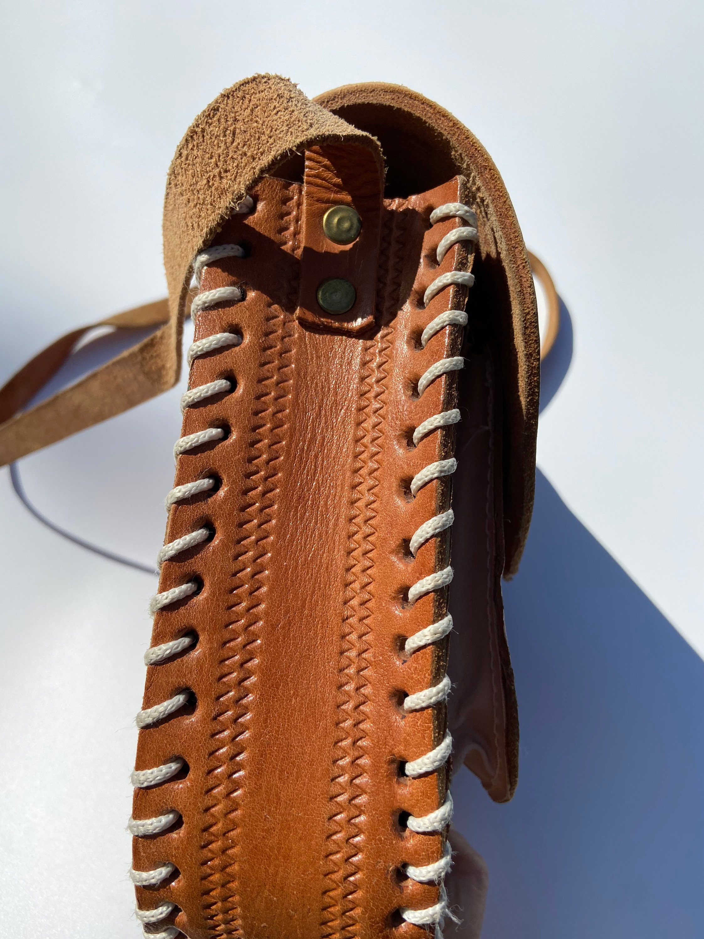 Vintage hippie boho leather bag | Etsy