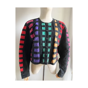 Vintage 1980&#39;s suede leather crop jacket M