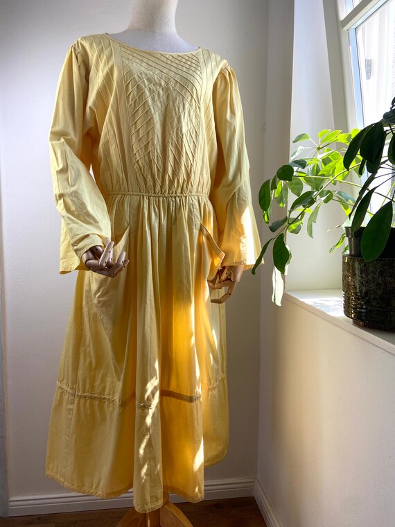 Vintage Betty Barclay yellow cotton dress M/L - image 8