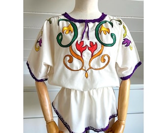 Vintage hand embroidered hippie boho blouse S/M