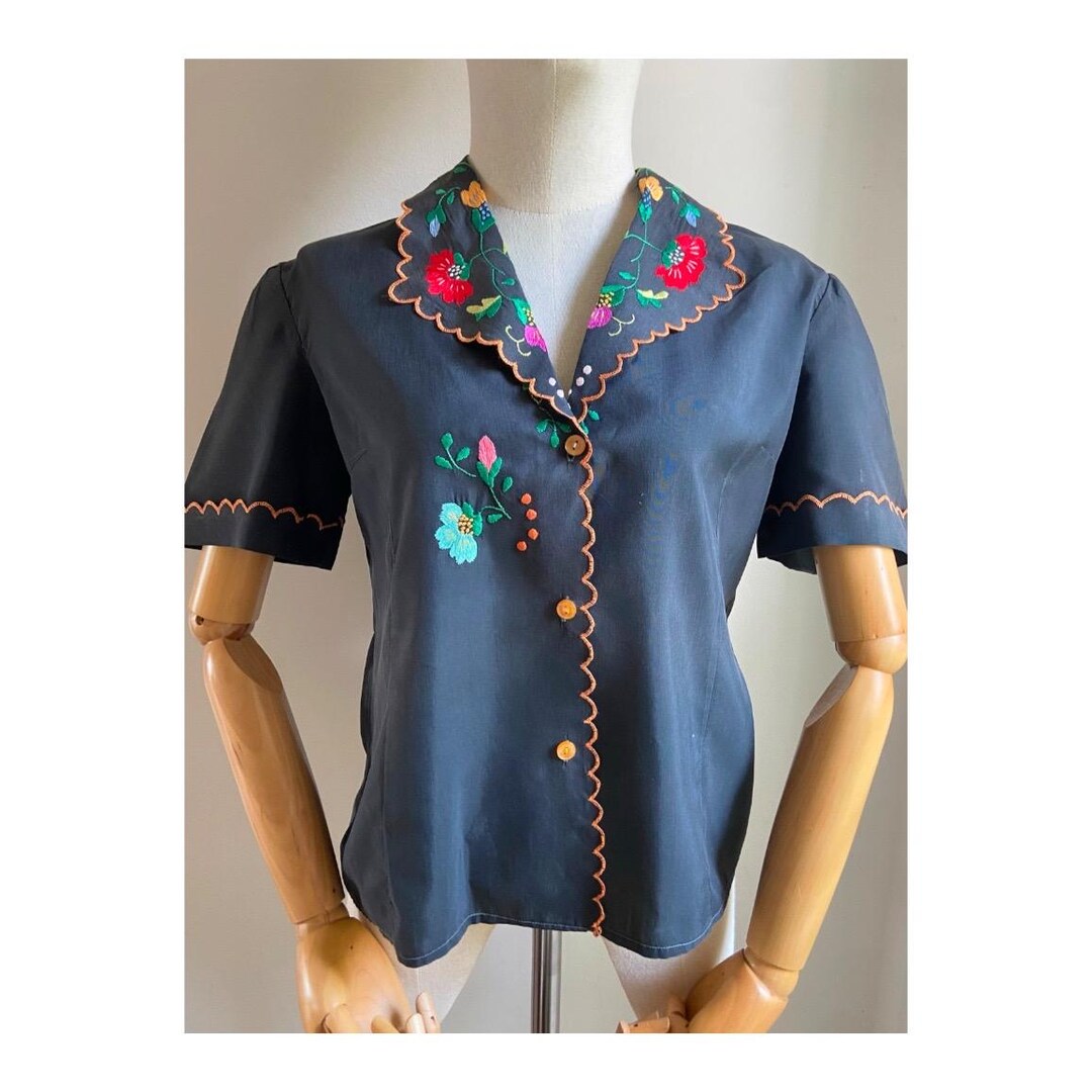 Stunning! Hand Embroidered Hungarian Blouse