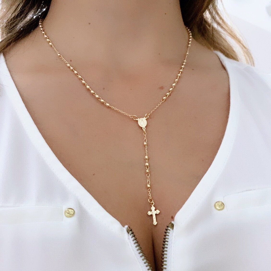 Real rosary necklace sale