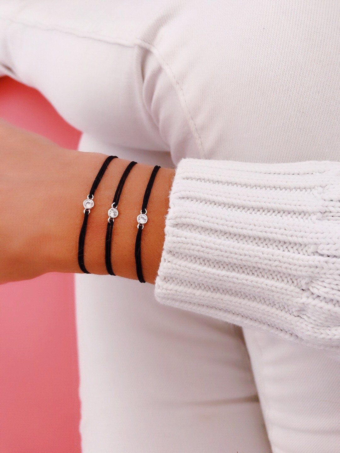 Diamond String Bracelet Etsy