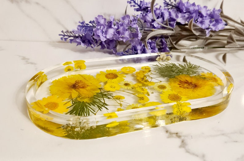 Flower Trinket Dish Free shipping New Limited price sale Yellow Floral Spring he For Day Gift Mothers