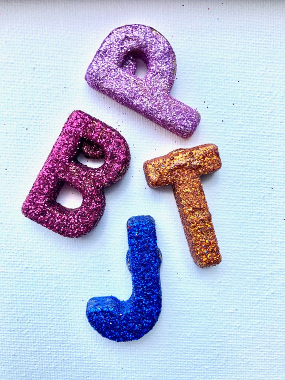 Glitter Alphabet Letter Magnets Set Of 26 Letter Magnets Etsy