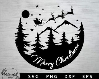Download Round Christmas Svg Etsy