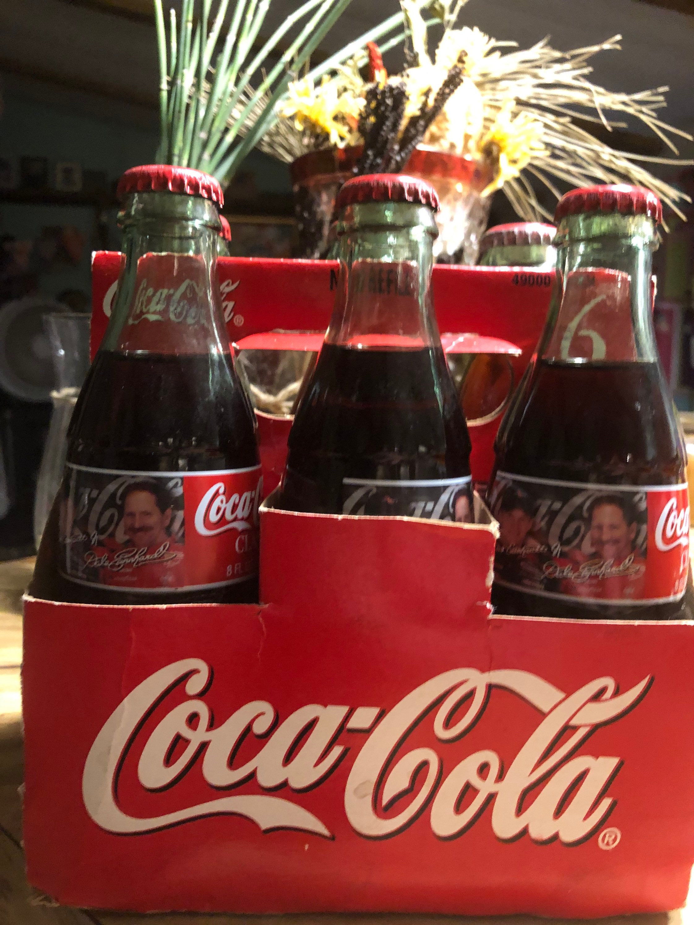 Coca cola Six Pack From 1990s Vintage Coke Bottles Collectible Dale vintage-coke-coca-cola-glass-bottles-drinking-glasses-mini-glasses